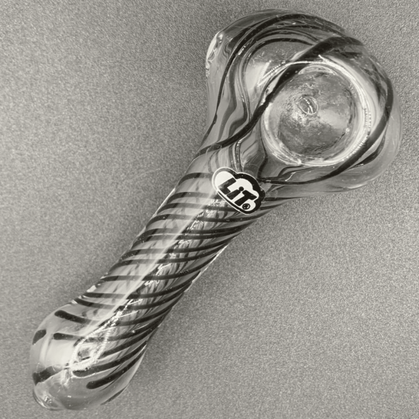 Black 4" Lit Glass Pipe