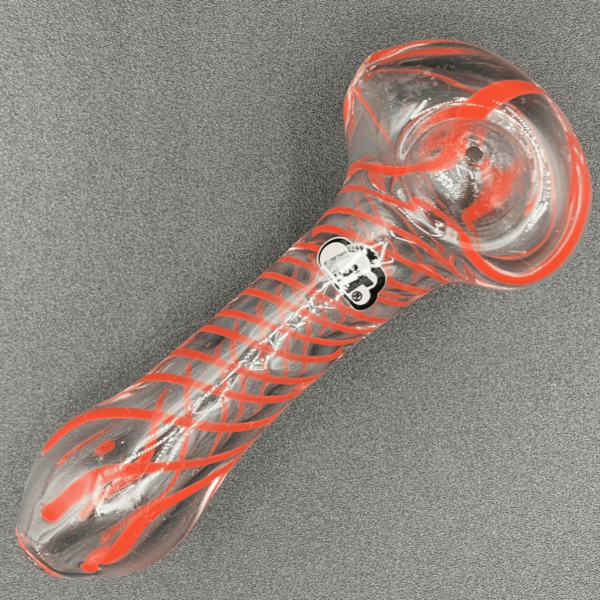 Red 4" Lit Glass Pipe