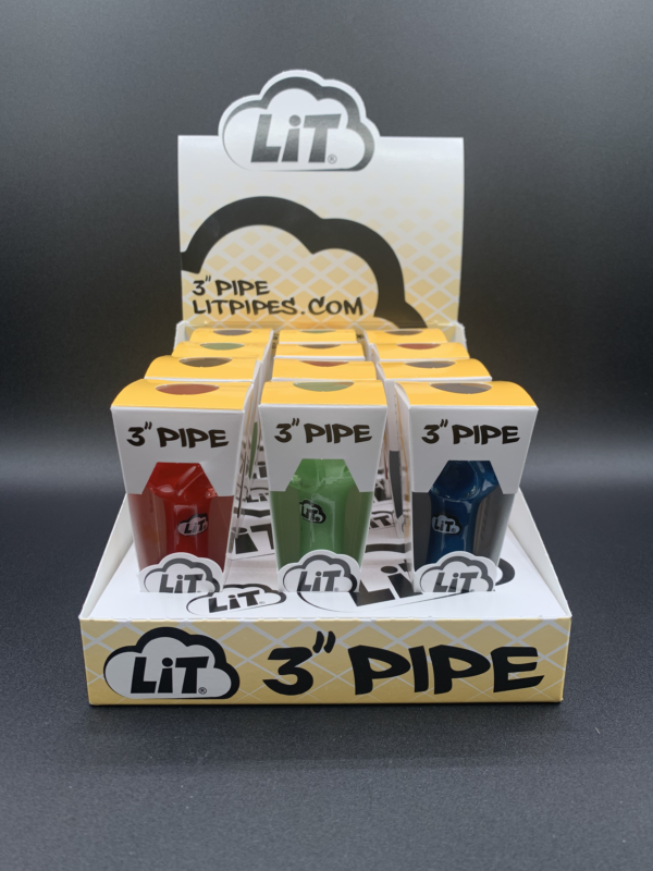 3" 12-Pack Display Lit Glass Pipe