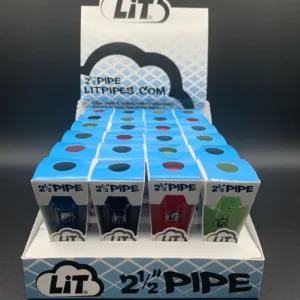 2.5" Lit Glass Pipes Display 24pk
